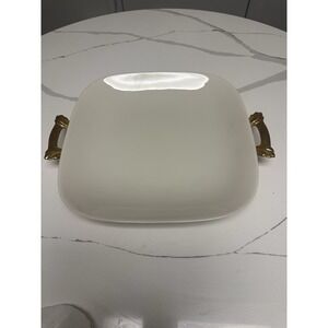 Lenox China Square Serving Platter w/ Gold Handles. MINT. Holidays, Formal